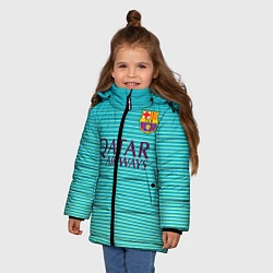 Куртка зимняя для девочки Barcelona FC: Aqua, цвет: 3D-черный — фото 2