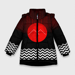 Куртка зимняя для девочки Twin Peaks Sun, цвет: 3D-черный