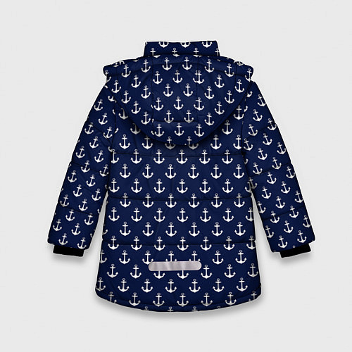 Зимняя куртка для девочки Морские якоря / 3D-Черный – фото 2