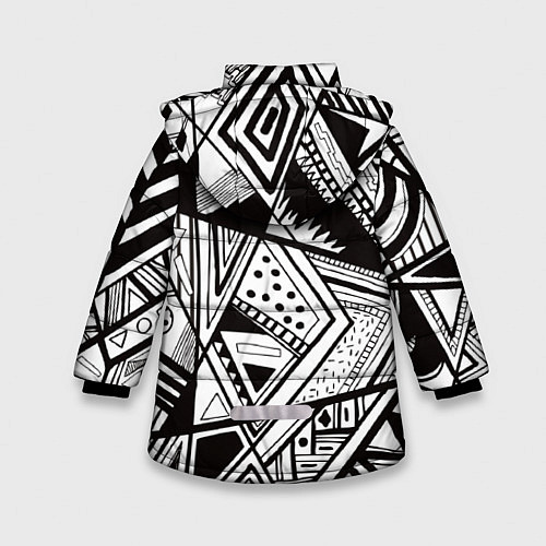 Зимняя куртка для девочки Black and white / 3D-Черный – фото 2