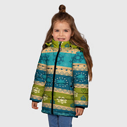 Куртка зимняя для девочки Индийский узор, цвет: 3D-черный — фото 2