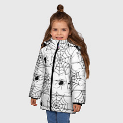 Куртка зимняя для девочки Паутинка, цвет: 3D-черный — фото 2