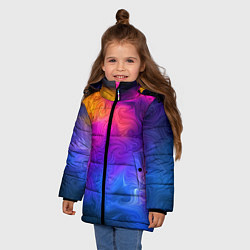 Куртка зимняя для девочки Узор цвета, цвет: 3D-черный — фото 2