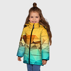 Куртка зимняя для девочки Битва геометрий, цвет: 3D-черный — фото 2