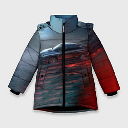 Куртка зимняя для девочки Subaru, цвет: 3D-черный