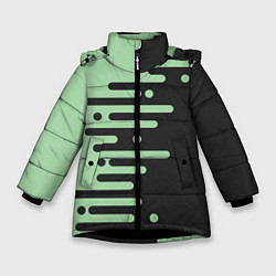 Куртка зимняя для девочки Геометрический Инь Янь, цвет: 3D-черный