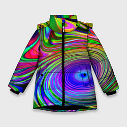 Куртка зимняя для девочки Галлюцинации, цвет: 3D-черный