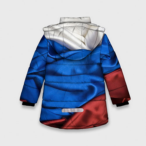 Зимняя куртка для девочки Российский Триколор / 3D-Черный – фото 2