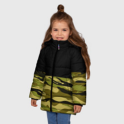 Куртка зимняя для девочки Лесной Камуфляж, цвет: 3D-черный — фото 2