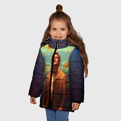 Куртка зимняя для девочки Рыбки, цвет: 3D-черный — фото 2