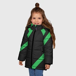 Куртка зимняя для девочки Диагонали, цвет: 3D-черный — фото 2