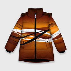 Куртка зимняя для девочки Горизонталь, цвет: 3D-черный