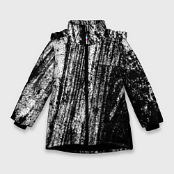 Куртка зимняя для девочки Необычная штриховка, цвет: 3D-черный
