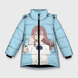 Куртка зимняя для девочки Форма голоса Koe no katachi 2, цвет: 3D-черный