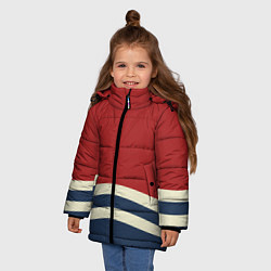 Куртка зимняя для девочки Волны в море, цвет: 3D-черный — фото 2