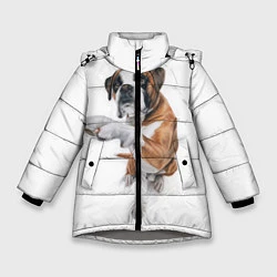 Куртка зимняя для девочки Боксер, цвет: 3D-светло-серый