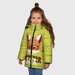Куртка зимняя для девочки Hipster Fox, цвет: 3D-черный — фото 2