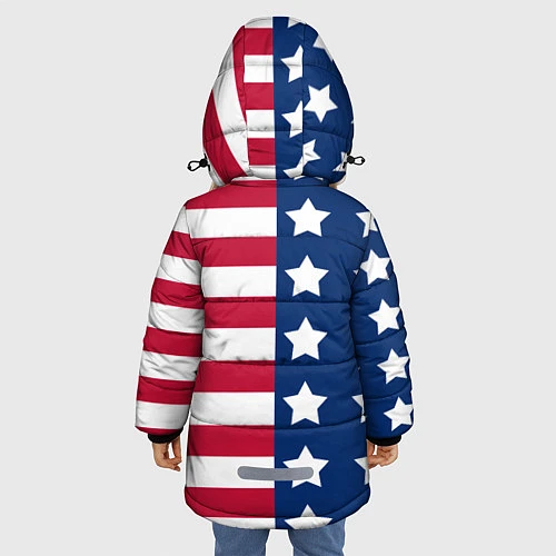 Зимняя куртка для девочки USA Flag / 3D-Красный – фото 4