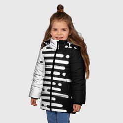 Куртка зимняя для девочки Необычная геометрия!, цвет: 3D-светло-серый — фото 2