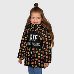 Куртка зимняя для девочки WTF Food, цвет: 3D-черный — фото 2