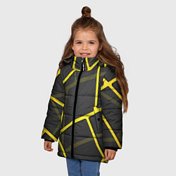 Куртка зимняя для девочки Желтая сетка, цвет: 3D-черный — фото 2