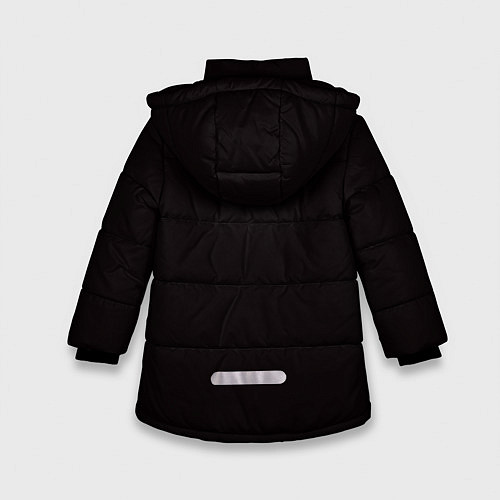 Зимняя куртка для девочки Оскал волка / 3D-Черный – фото 2