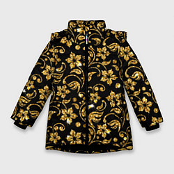 Куртка зимняя для девочки Люкс, цвет: 3D-черный