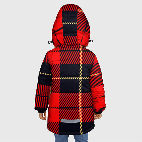 Зимняя куртка для девочки Клетка / 3D-Светло-серый – фото 4