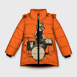 Куртка зимняя для девочки Drums Fox, цвет: 3D-черный
