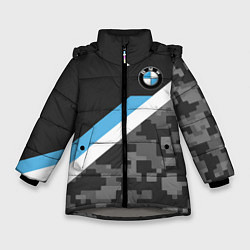 Куртка зимняя для девочки BMW: Pixel Military, цвет: 3D-светло-серый