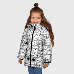 Куртка зимняя для девочки Совушки: узор, цвет: 3D-красный — фото 2