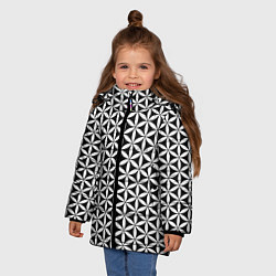 Куртка зимняя для девочки Цветок Жизни, цвет: 3D-черный — фото 2