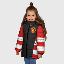 Куртка зимняя для девочки Man UTD FC: Vintage 2018, цвет: 3D-черный — фото 2