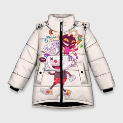 Куртка зимняя для девочки Cuphead: Street Art, цвет: 3D-черный