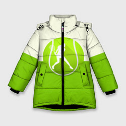 Куртка зимняя для девочки Символ теннисиста, цвет: 3D-черный
