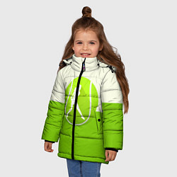 Куртка зимняя для девочки Символ теннисиста, цвет: 3D-светло-серый — фото 2