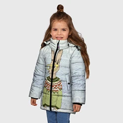 Куртка зимняя для девочки Кролик хипстер, цвет: 3D-черный — фото 2