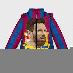 Куртка зимняя для девочки FCB Lionel Messi, цвет: 3D-красный