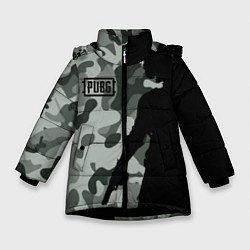 Куртка зимняя для девочки PUBG: Camo Shadow, цвет: 3D-черный