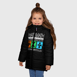 Куртка зимняя для девочки Ed Sheeran: I hate math, цвет: 3D-черный — фото 2