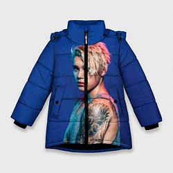 Куртка зимняя для девочки Джастин Бибер, цвет: 3D-черный