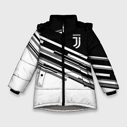Куртка зимняя для девочки FC Juventus: B&W Line, цвет: 3D-светло-серый