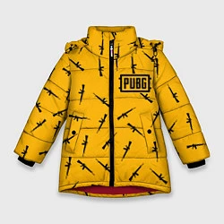 Куртка зимняя для девочки PUBG: Yellow Weapon, цвет: 3D-красный