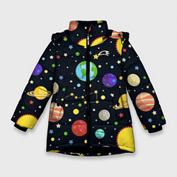 Зимняя куртка для девочки Солнечная система