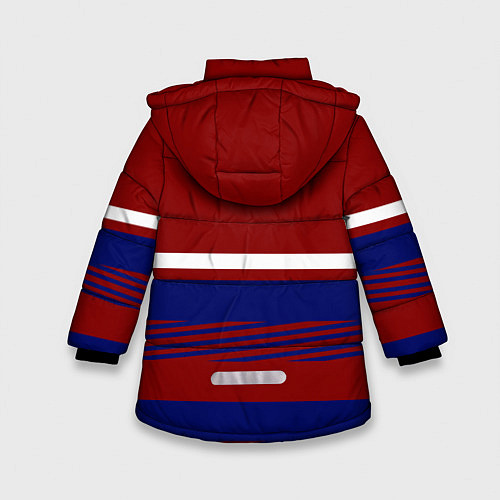 Зимняя куртка для девочки Герб РФ: Красный стиль / 3D-Черный – фото 2
