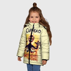 Куртка зимняя для девочки Cuphead: Magic of the Devil, цвет: 3D-светло-серый — фото 2