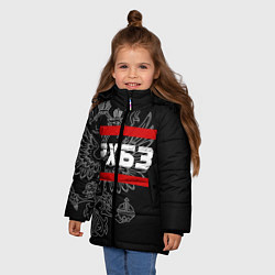 Куртка зимняя для девочки РХБЗ: герб РФ, цвет: 3D-светло-серый — фото 2