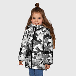 Куртка зимняя для девочки Городской серый камуфляж, цвет: 3D-черный — фото 2