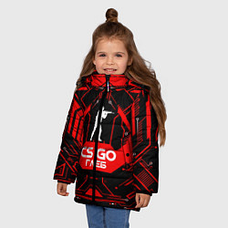 Куртка зимняя для девочки CS:GO - Глеб, цвет: 3D-светло-серый — фото 2