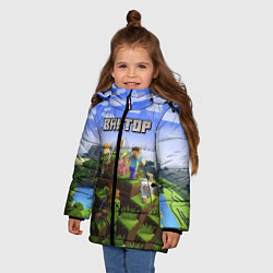 Куртка зимняя для девочки Майнкрафт: Виктор, цвет: 3D-черный — фото 2